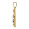 14K Two Tone Gold INRI Hollow Crucifix Pendant Charm Jewerly 24mm x 12mm